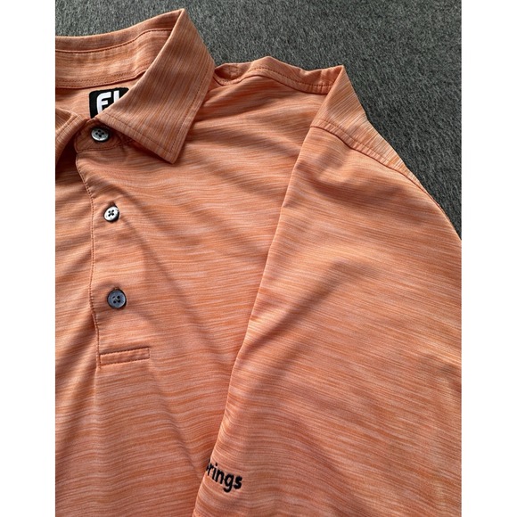 FootJoy Shirt Mens XXL Orange Heathered Polo FJ Short‎ Sleeve Lost Springs Logo - Picture 1 of 16